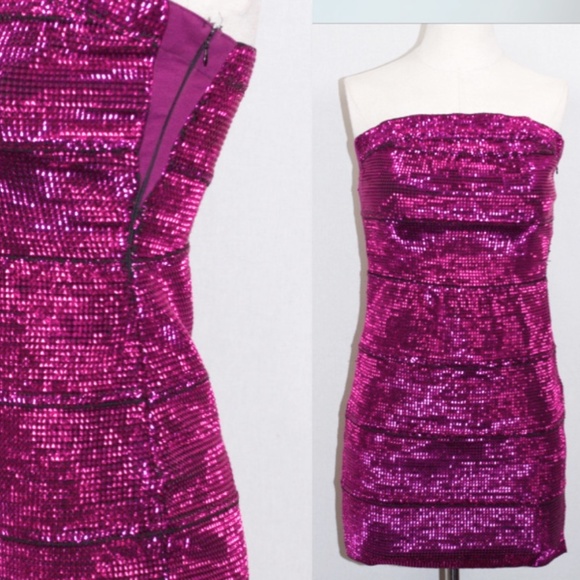 WOW Couture Pink Sequin Gown - Picture 2 of 10